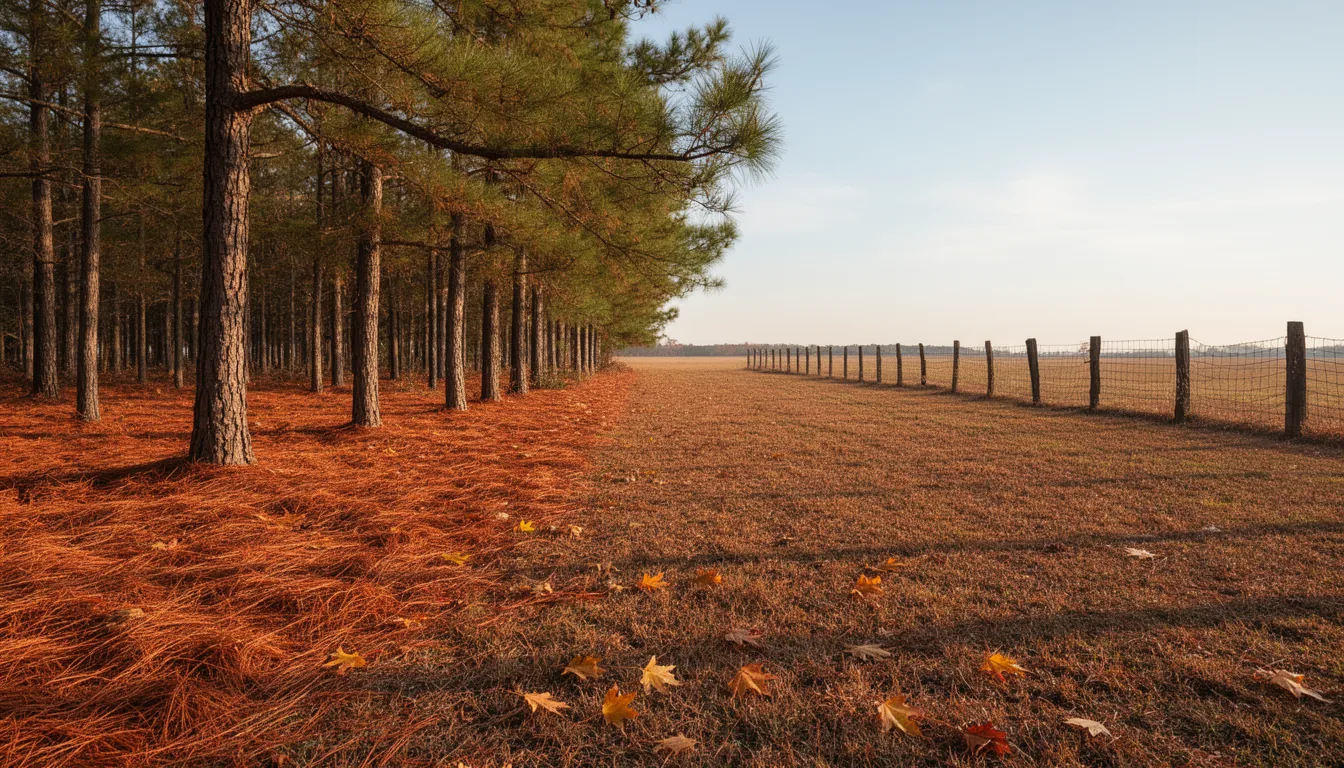 A quiet Bertie County yard with a gravel drive and pines, the kind of property a patrol car passes on a rural route